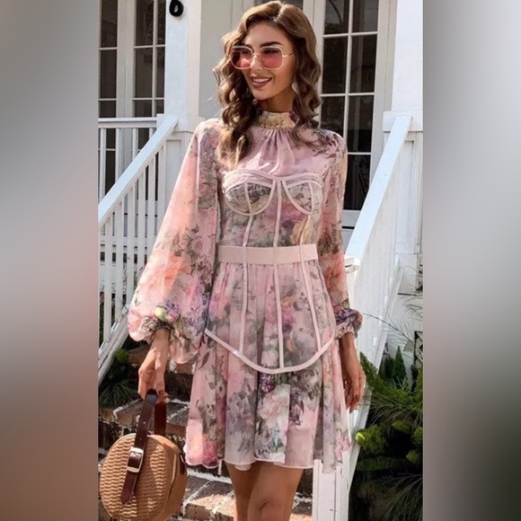 Miss Ord Floral Print Mini Dress - Picture 3 of 8